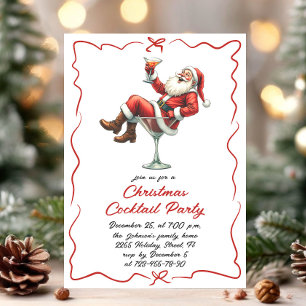 Invitation Cocktail de Noël Whimsical tiré à la main