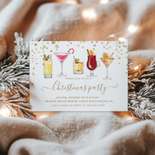 Invitation Cocktail de Parties scintillant de Noël
