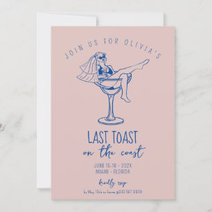 Invitation cocktail de plage côtière week-end bachelorette