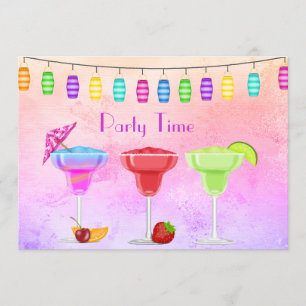 INVITATION COCKTAIL DE PLAGE TOUTES OCCASIONS FÊTE PASTEL