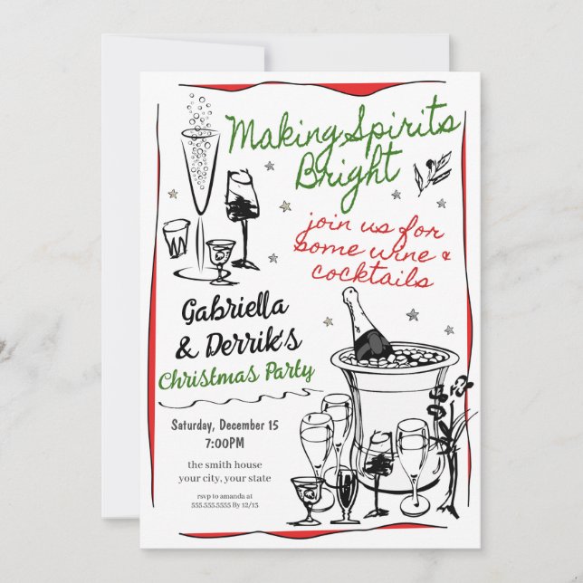 Invitation Cocktail de vacances (Devant)
