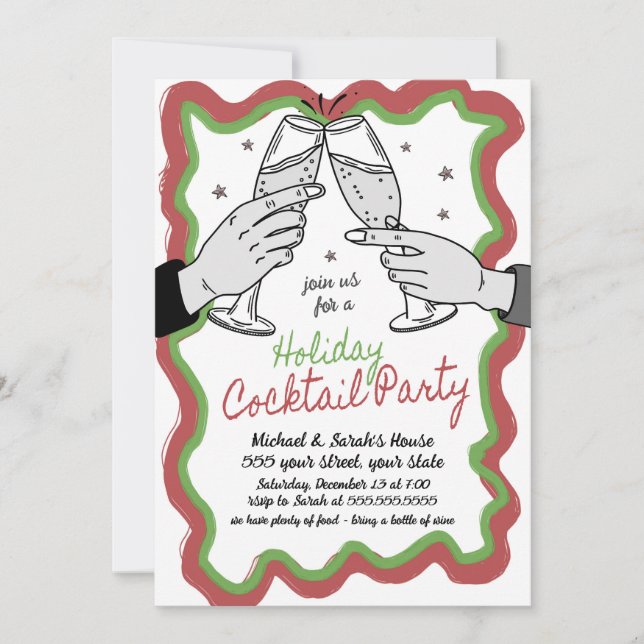 Invitation Cocktail de vacances (Devant)