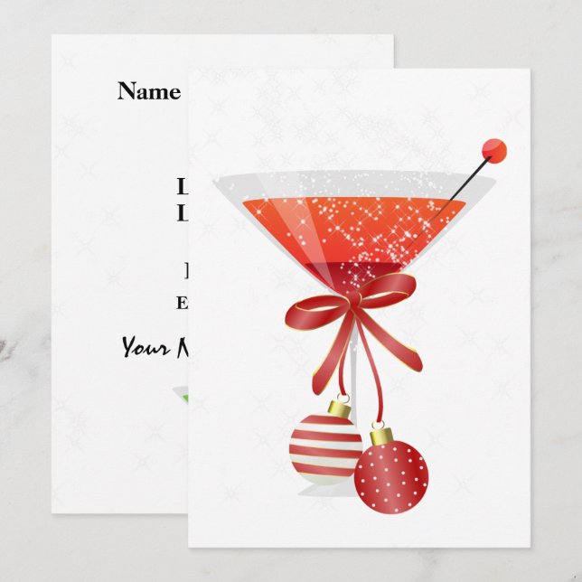 Invitation Cocktail de vacances (Devant / Derrière)