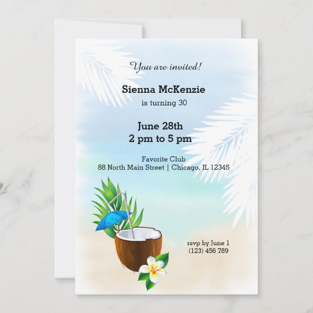 Invitation Cocktail d'été (Devant)
