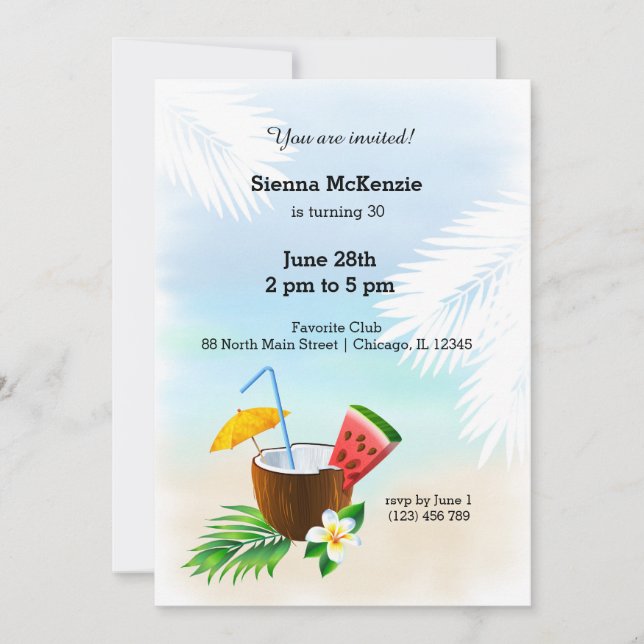Invitation Cocktail d'été (Devant)