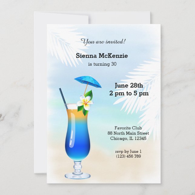 Invitation Cocktail d'été (Devant)