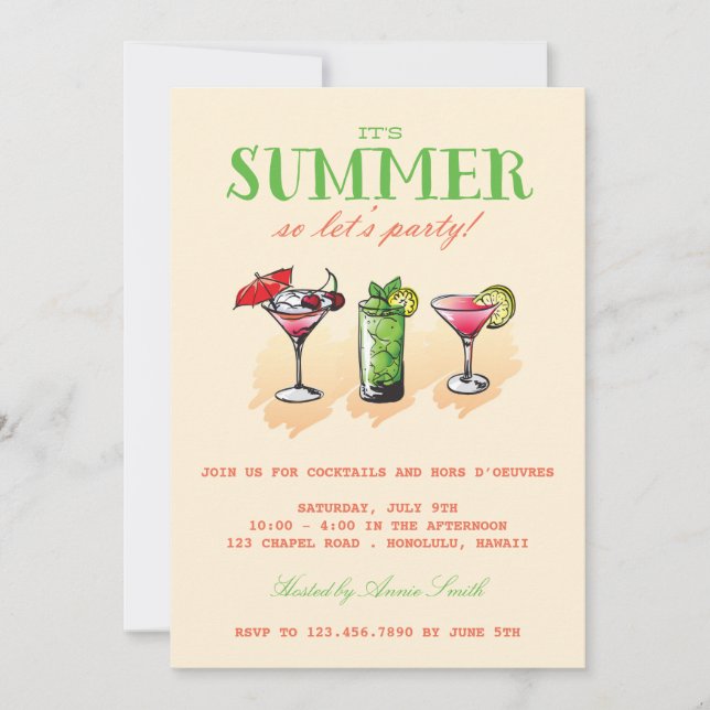 Invitation Cocktail d'été (Devant)