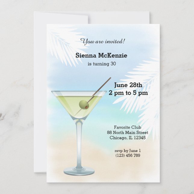 Invitation Cocktail d'été (Devant)
