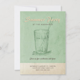 Invitation Cocktail d'été Congés vert pour adultes