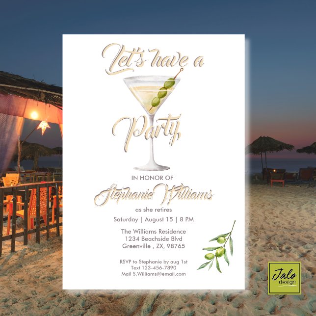 Invitation Cocktail d'été pour la retraite des femmes (Créateur téléchargé)
