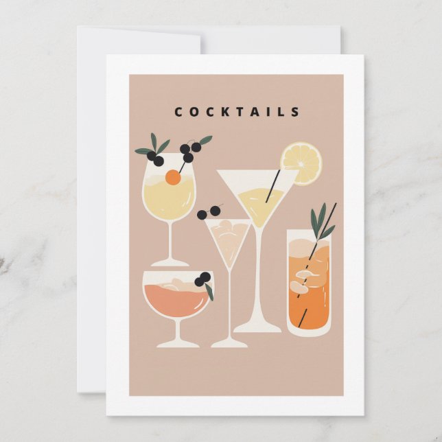 Invitation cocktail d'inspiration rétro (Devant)