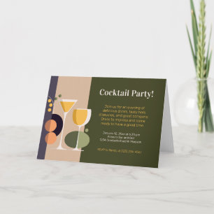 Invitation cocktail d'inspiration rétro