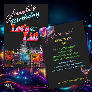 Invitation Cocktail Dry Ice Neon Blacklight
