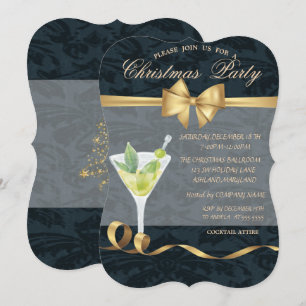 Invitation Cocktail élégant Bow Noël