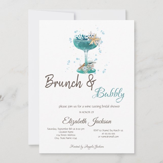 Invitation Cocktail Etoile de mer Brunch & Bubbly (Devant)