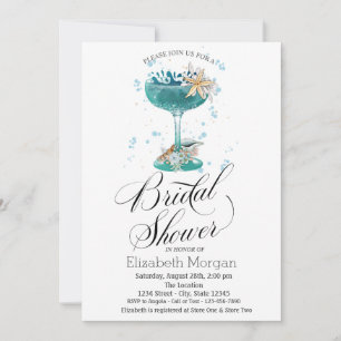 Invitation Cocktail, Étoile de mer, Shower de mariage Coquill