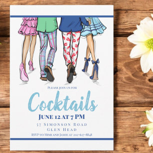 Invitation Cocktail Fashion Couples Homard Preppy