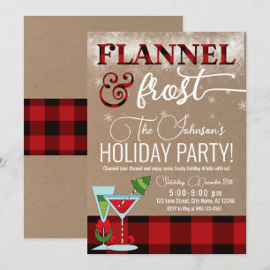 Invitation Cocktail Flannel & Frost Fête Noël