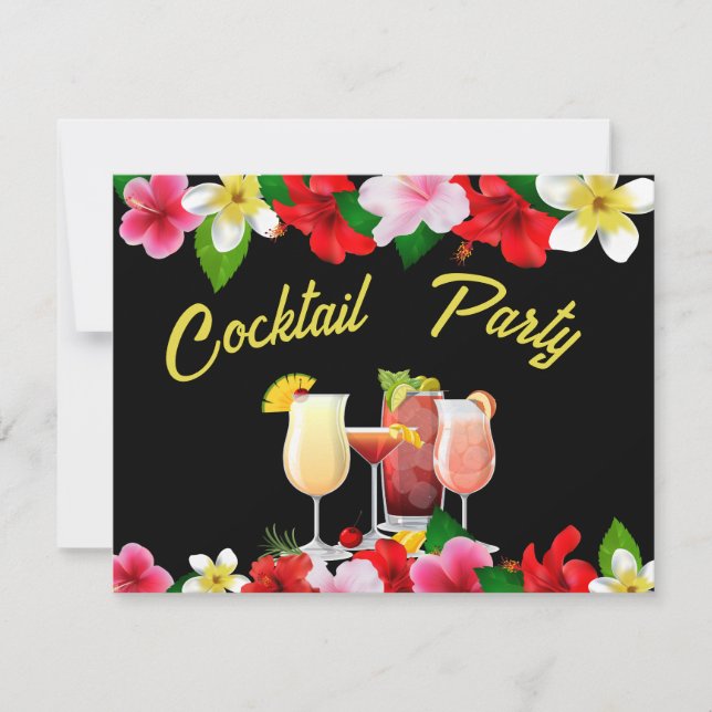 Invitation Cocktail Fleurs tropicales Invitation (Devant)