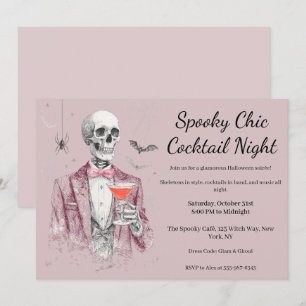 Invitation Cocktail Halloween   Nuit éffrayant chic