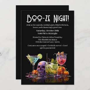 Invitation Cocktail Halloween   Soirée Boo-ze