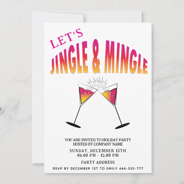 Invitation Cocktail Jingle et Mingle Holiday (Devant)