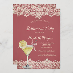 Invitation Cocktail Lace citron Retraite rouge