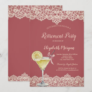 Invitation Cocktail Lemon Lace Retraite Rouge
