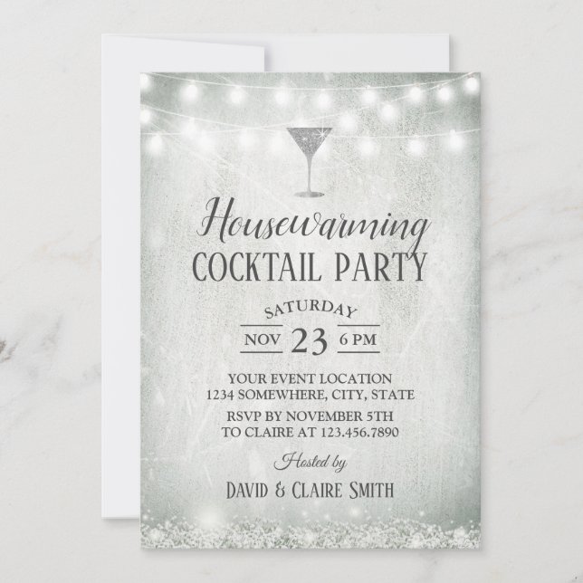 Invitation Cocktail maison Parti Rustique de la respiration d (Devant)