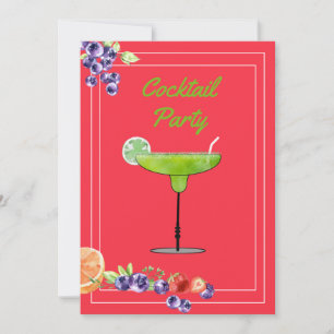 Invitation Cocktail Margarita avec Fruit Happy Hour