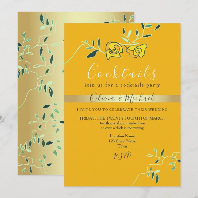 Invitation Cocktail mariage (Devant / Derrière)