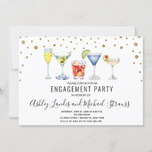 Invitation Cocktail mixte Boissons Engagement Partie Invitati