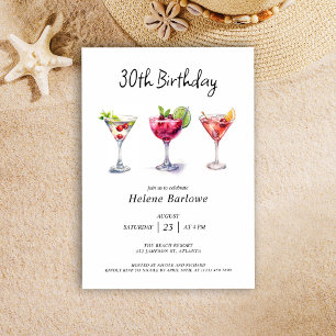 Invitation Cocktail Pool Party Anniversaire