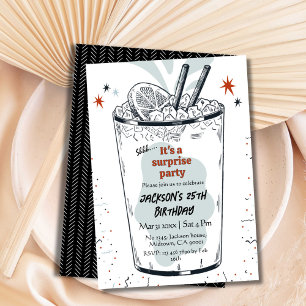 Invitation Cocktail retro boisson thème 25ème anniversaire su