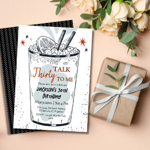 Invitation Cocktail retro boisson thème élégant 30e anniversa