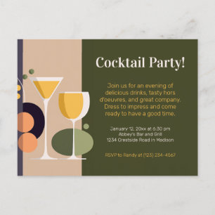 Invitation cocktail rétro et moderne
