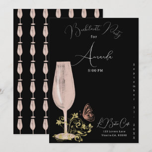 Invitation Cocktail rose Bachelorette Party