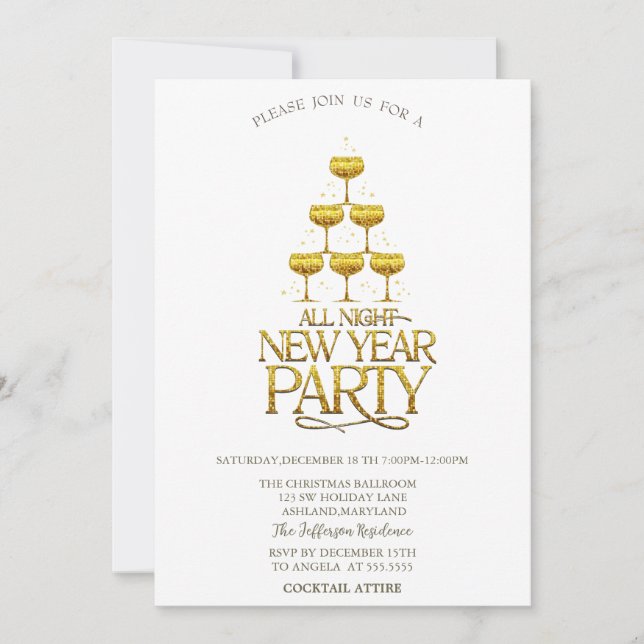 Invitation Cocktail Stars Christmas Company (Devant)