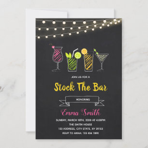 Invitation cocktail tableau noir approvisionner le