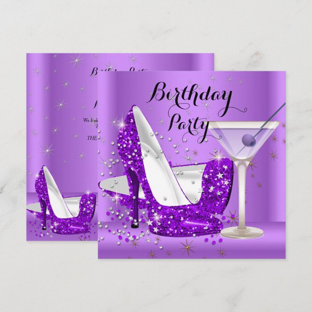 Invitation Cocktail violet Parties scintillant talons hauts A (Devant / Derrière)