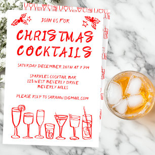 Invitation Cocktail Whimsical Boissons Fête de Vacances Perso