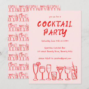 Invitation Cocktail Whimsical Boissons Personnalisé Anniversa