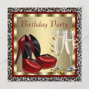 Invitation Cocktails Chaussures à talons hauts Léopard Annive