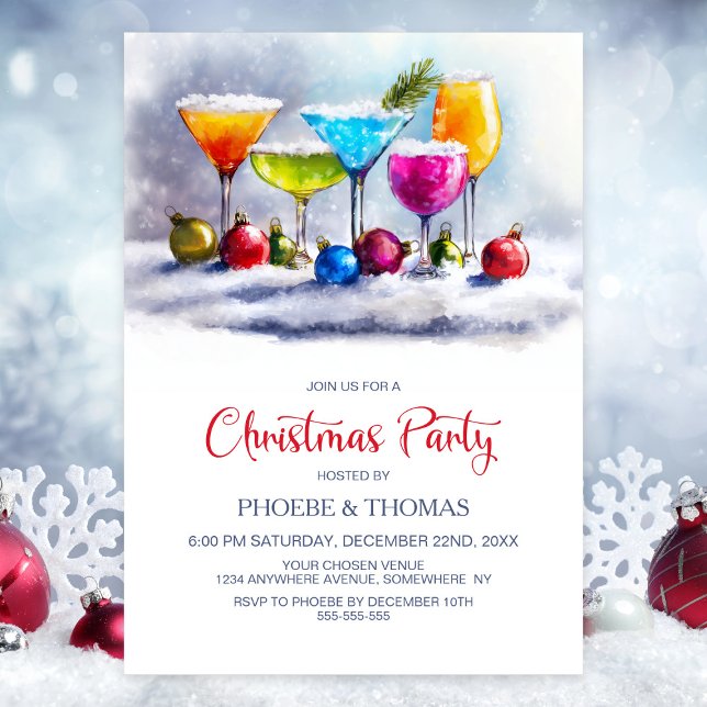 Invitation Cocktails Christmas Party (Créateur téléchargé)