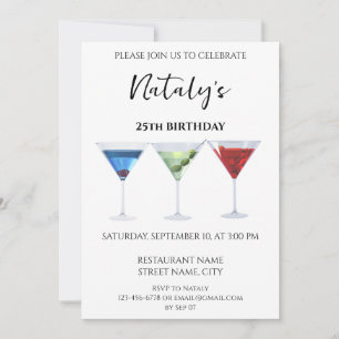 Invitation Cocktails colorés et amusants