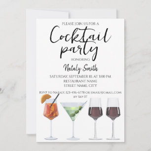 Invitation Cocktails colorés et amusants
