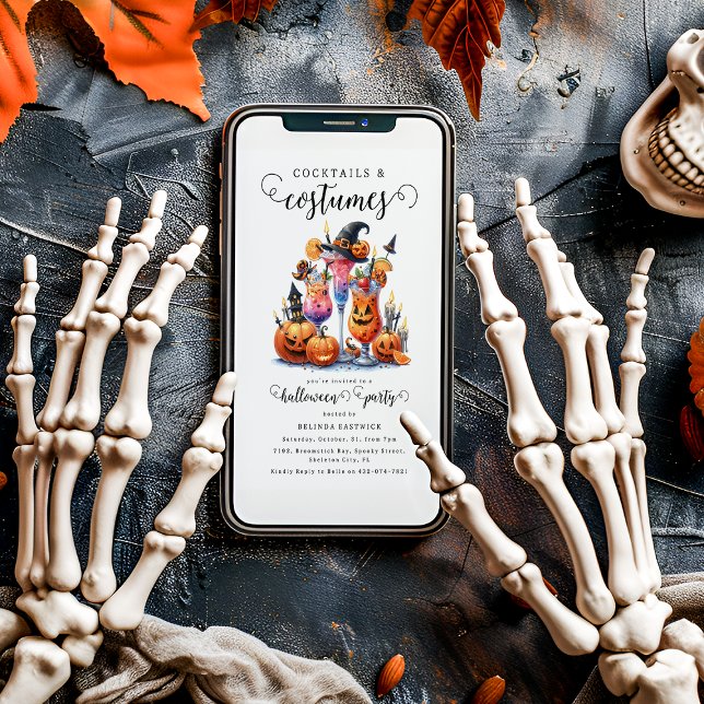 Invitation Cocktails & Costumes Fête d'Halloween (Créateur téléchargé)