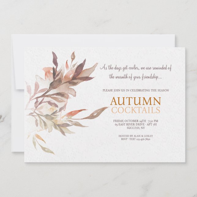 Invitation Cocktails d'automne (Devant)