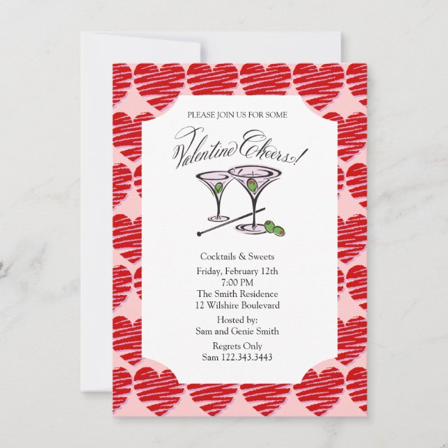 Invitation Cocktails de la Saint Valentin (Devant)