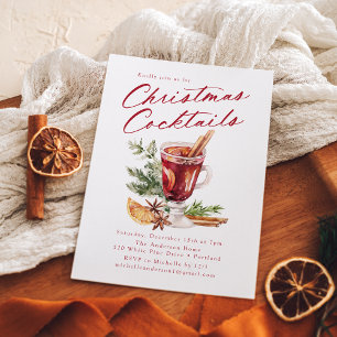 Invitation Cocktails de Noël festifs pour la fête de fin d'an
